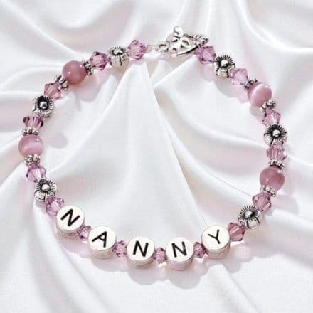 Ladies Personalised Bracelet - Pewter Letters