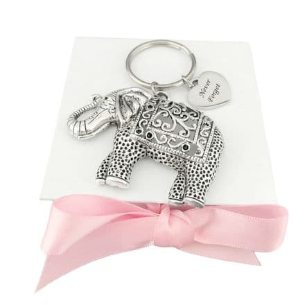 Large Elephant Keyring with Engraving