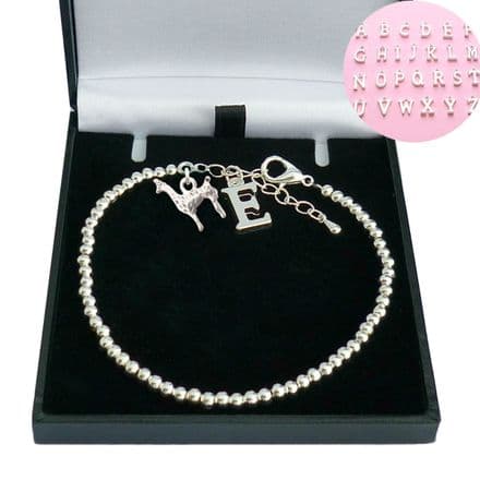 Llama Bracelet with Letter Charm