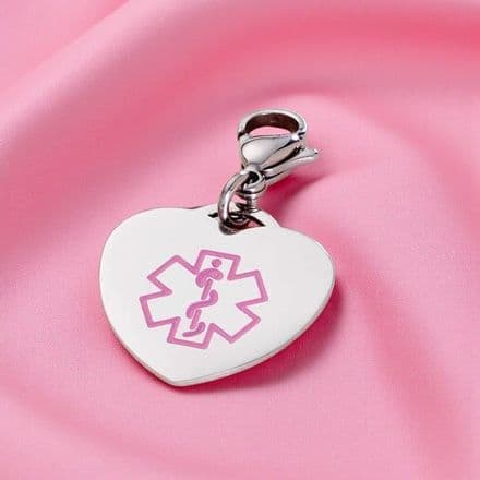Medical Charm, Personalised Engraving! SOS, Alert, Diabetes, Medical Condition