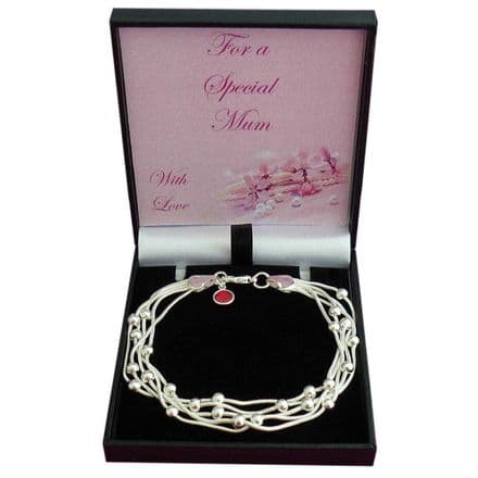 Mother's Day Gift Multi Strand, Birthstone Bracelet for Mum or Mummy,