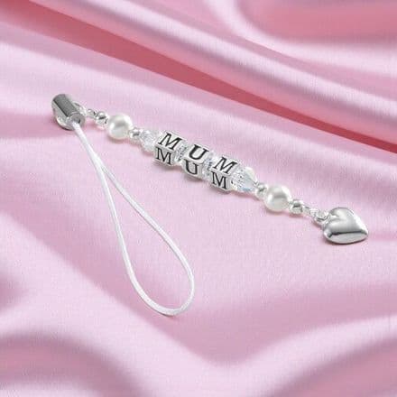 Mum Charm Sterling Silver and Crystal