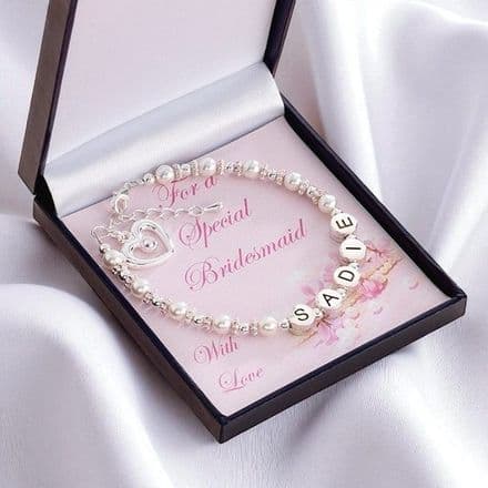 Name Bracelet for Bridesmaids & Flower Girls