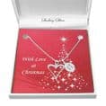 Open Heart Necklace with Engraved Silver Tag for Christmas | Jewels 4 Girls
