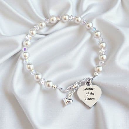Pearl and Crystal Mother of the Groom Bracelet