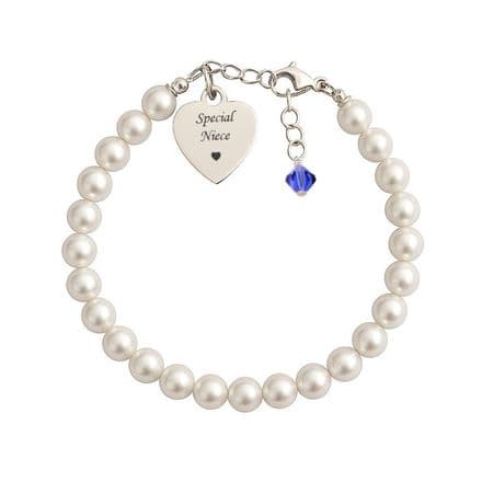 Pearl & Birthstone Niece Bracelet