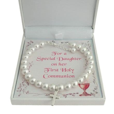 Pearl Bracelet for Girls First Holy Communion Day