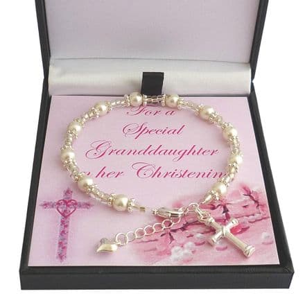Pearl Christening Bracelet with Card Choice