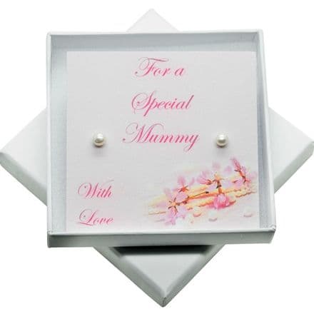 Pearl Stud Earrings, Gift Boxed for Goddaughter, Bridesmaid etc