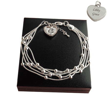 Permanent Photo Bracelet, Personalised with Engraving