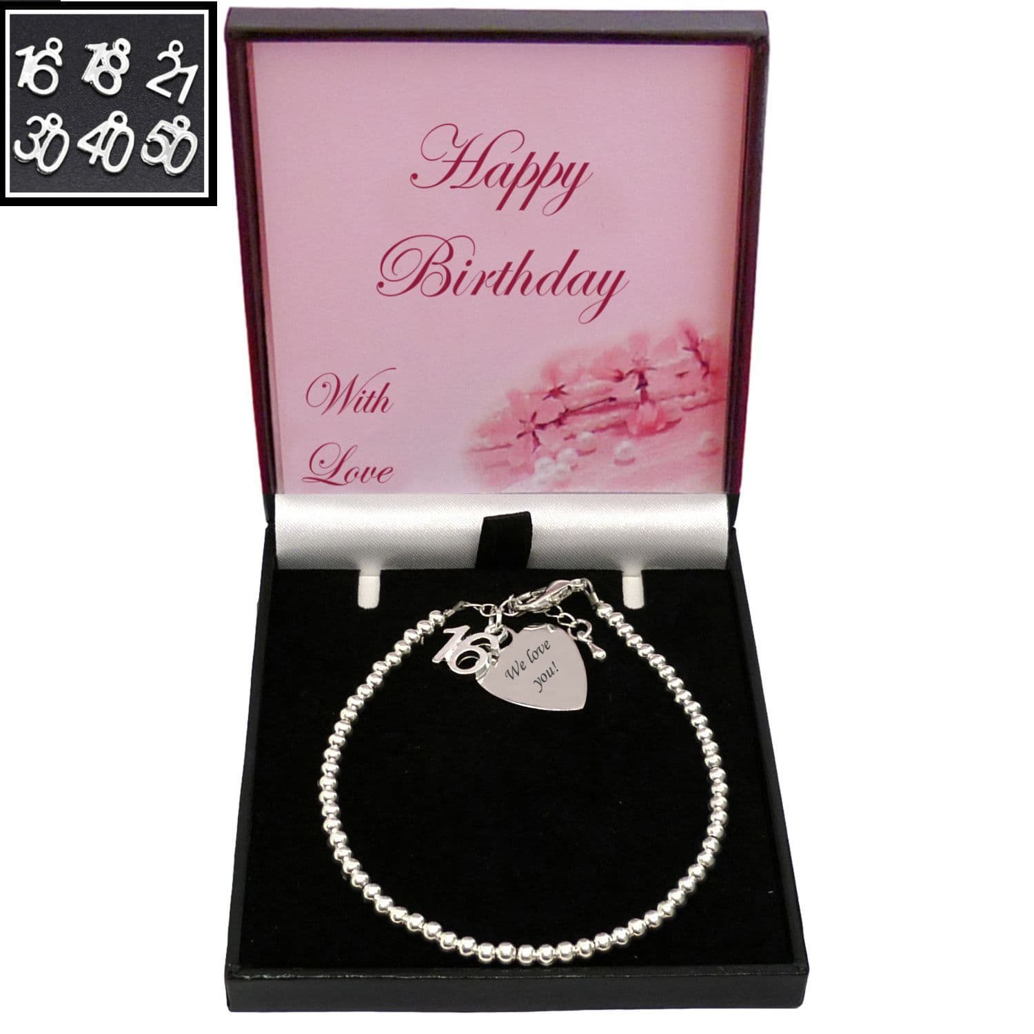 Personalised Bead Bracelet, Gift for 16th, 18th, 21st, 30th, 40th