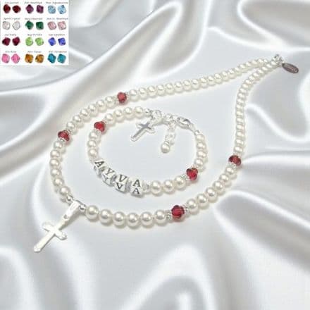 Personalised Birthstone Jewellery Set - Pearl