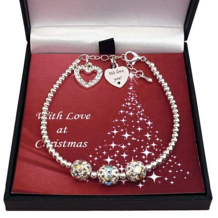 Personalised Bracelet for a Girl or Woman in a Christmas Gift Box