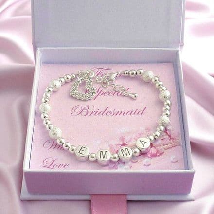 Personalised Bracelets for Bridesmaids, Flower Girls, Maid of Honour, Any Name