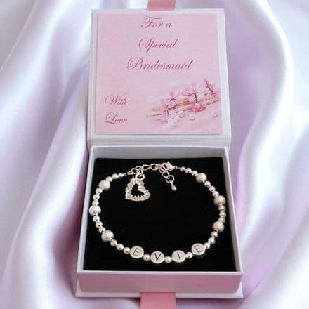 Personalised Bracelets with Any Name for Bridesmaids, Flower Girls