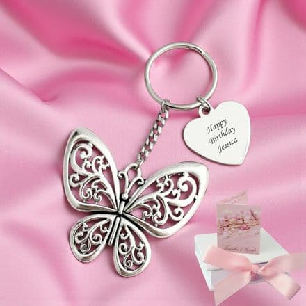 Personalised Butterfly Keyring