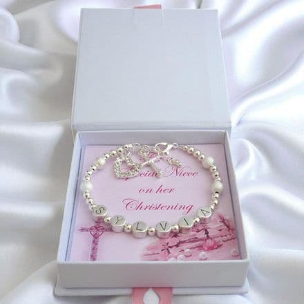 Personalised Christening Bracelet with Any Girls Name