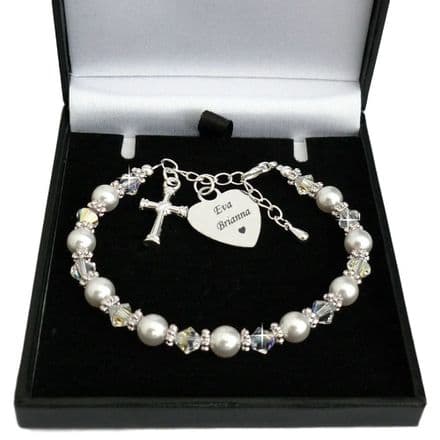 Personalised Christening Bracelet with Engraving for a Girl