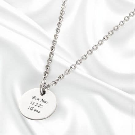 Personalised Disc on Necklace, Any Engraving