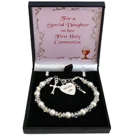 Personalised First Holy Communion Day Bracelet, Gift for a Girl
