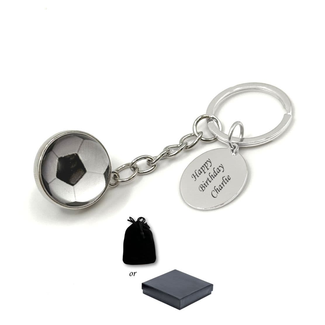 Personalised Football Keyring with Engraving Jewels Girls