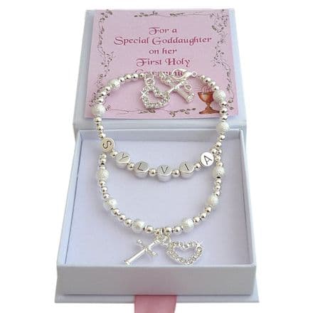 Personalised Gift for First Holy Communion Day, Girls Jewellery Set