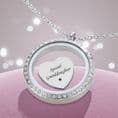 Personalised Glass Locket,  Engraving of Any Photo and Any Words on Floating Charm | Jewels 4 Girls