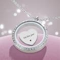 Personalised Glass Locket,  Engraving of Any Photo and Any Words on Floating Charm | Jewels 4 Girls