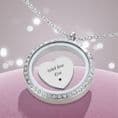 Personalised Glass Locket,  Engraving of Any Photo and Any Words on Floating Charm | Jewels 4 Girls