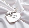 Personalised Heart and cross Necklace in Sterling Silver | Jewels 4 Girls