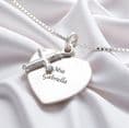 Personalised Heart and cross Necklace in Sterling Silver | Jewels 4 Girls