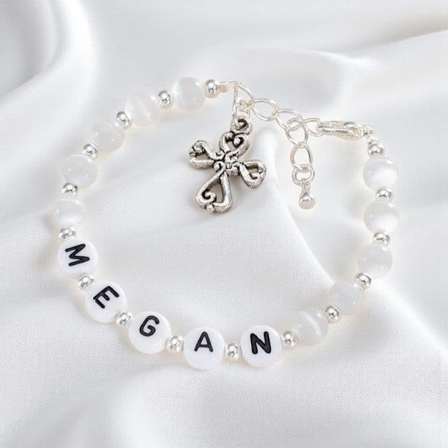 Personalised Name Bracelet Cross of Hearts | Jewels 4 Girls
