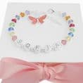 Personalised Name Bracelet for Girls, Multicoloured Rainbow Crystals | Jewels 4 Girls