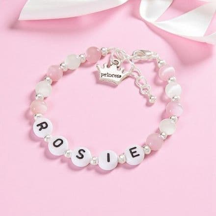 Personalised Name Bracelet with Princess Crown.