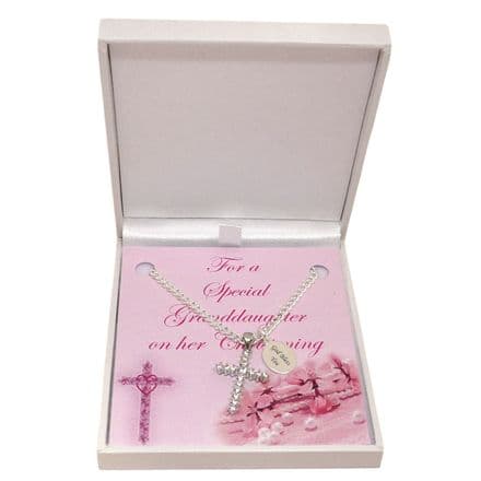 Personalised Necklace for a Girl in Christening Gift Box, Engraved