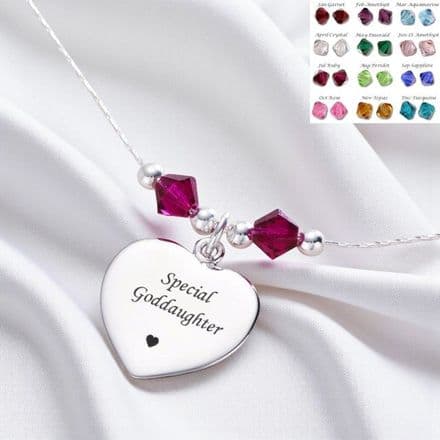 Personalised Necklace with Birthstones & Engraving.