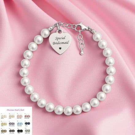 Personalised Pearl Bracelet with Engraving