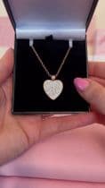 Personalised Rose Gold Heart Pendant with Multiple Crystals, Any Engraving | Jewels 4 Girls
