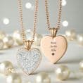 Personalised Rose Gold Heart Pendant with Multiple Crystals, Any Engraving | Jewels 4 Girls