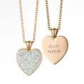 Personalised Rose Gold Heart Pendant with Multiple Crystals, Any Engraving | Jewels 4 Girls