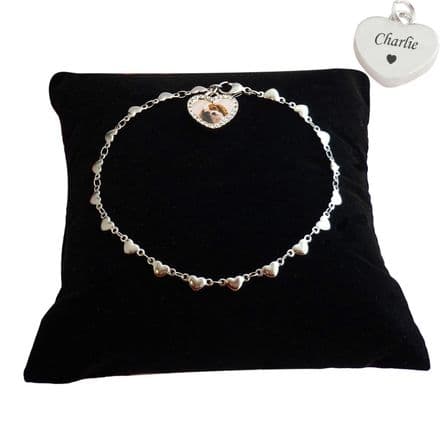 Photo Heart Bracelet, Optional Engraving, Personalised Gift