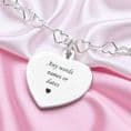 Photo Necklace, 925 Silver, Any Photo Engraved on Heart Pendant, on Hearts Chain |Jewels 4 Girls