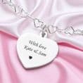 Photo Necklace, 925 Silver, Any Photo Engraved on Heart Pendant, on Hearts Chain |Jewels 4 Girls