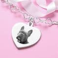 Photo Necklace, 925 Silver, Any Photo Engraved on Heart Pendant, on Hearts Chain |Jewels 4 Girls