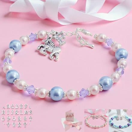 Pretty Girls Bracelets, Unicorn, Mermaid or Angel, Any Initial