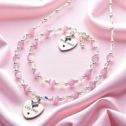 Rosa Jewellery Set with Engraved Hearts