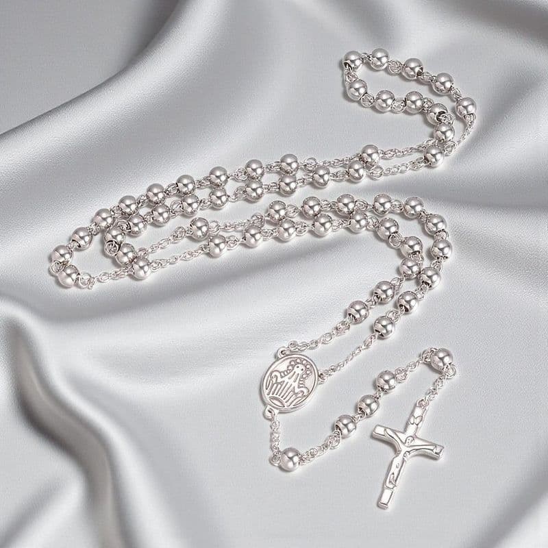 Rosary Beads, Very High Quality, Silver Steel Beads | Jewels 4 Girls