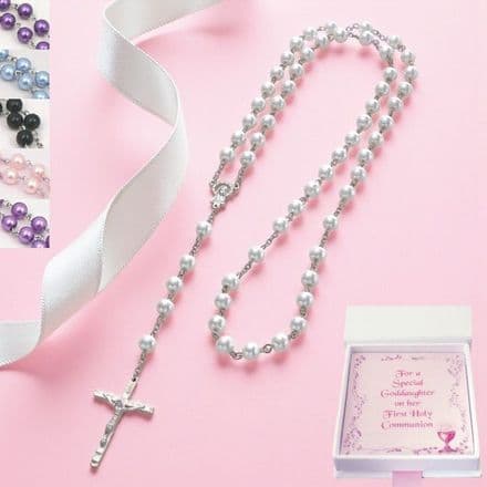 Rosary Beads with Choice of Bead Colour & Gift Box