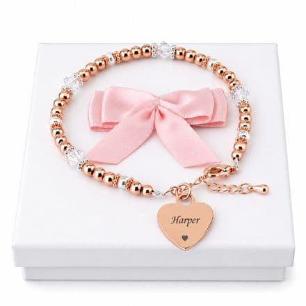 Rose Gold and Silver Plated Bracelet with Engraving