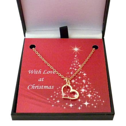 Rose Gold Heart Necklace for Christmas
